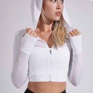 Buffbunny Spice White Mesh Crop Jacket Small